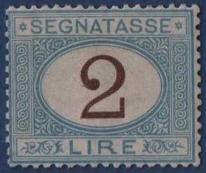 Italy Kingdom 1870 Postage Two L 2 Light Blue And Brown Sassone N