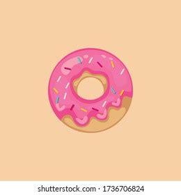 Cartoon Colorful Tasty Donut Whole Bitten Stock Vector Royalty Free