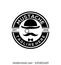 Mustache Logo Design Stock Vector (Royalty Free) 1351821629 | Shutterstock