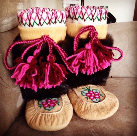 Little Girls Beaded Mukluks On Traditionally Tanned Moose Hide And