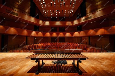 premium photo concert hall interior  wooden floor  stage