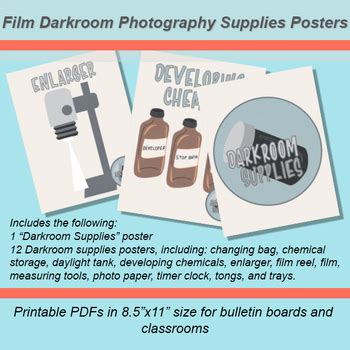 Film Darkroom Photography Supplies Posters High School Art Bulletin Board