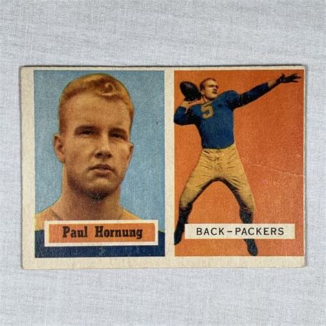 1957 Topps Paul Hornung Rookie Card RC 151 Football Green Bay Packers