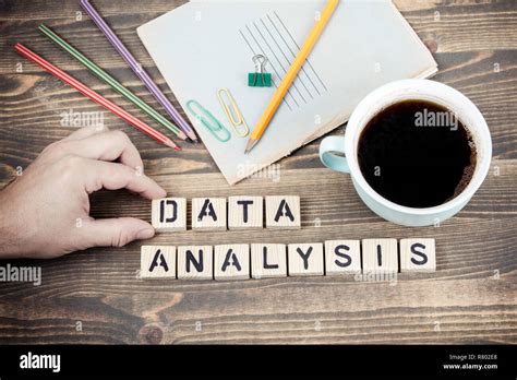 Data Analysis Wooden Letters On The Office Desk Stock Photo Alamy