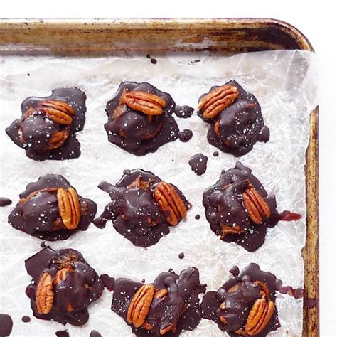 Caramel Chocolate Pecan Clusters With Coarse Salt By Eattrainadventure