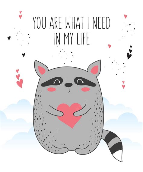 cute animal with heart drawing 1