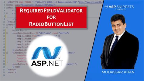 Using Requiredfieldvalidator For Radiobuttonlist In Asp Net Youtube