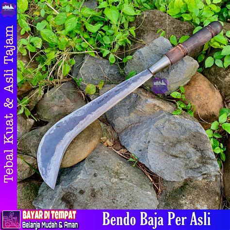 Golok Bendo Baja Per Asli Super Tajam Bendo Tebal Kuat Pemotong Kayu