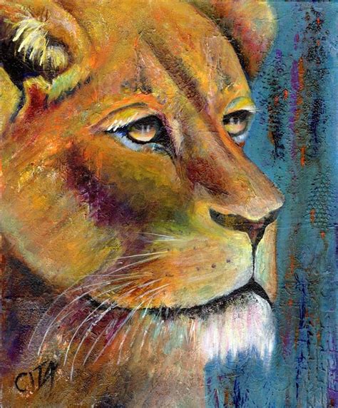 Lioness Painting | Original animal painting, Painting, Abstract ...