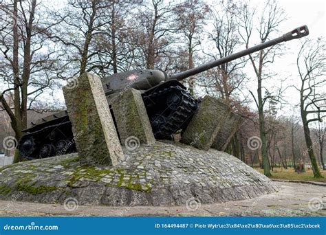 Lebork, Pomorskie / Poland â€“ November, 21, 2019: Monument Dedicated To Tankers from World War ...