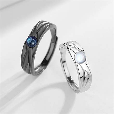 Matching Engraved Couple Rings Gift Set (Adjustable Size) Gullei.com