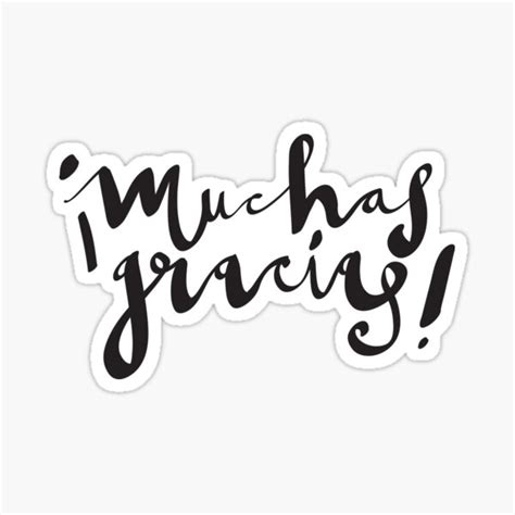 "muchas gracias" Sticker for Sale by M-A-E | Redbubble