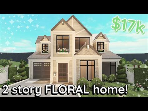 K Floral Soft Bloxburg House Build Story Exterior Tutorial Youtube