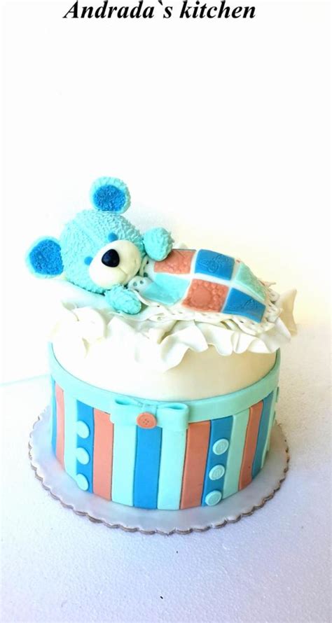 Blue Teddy Bear Cake - CakeCentral.com