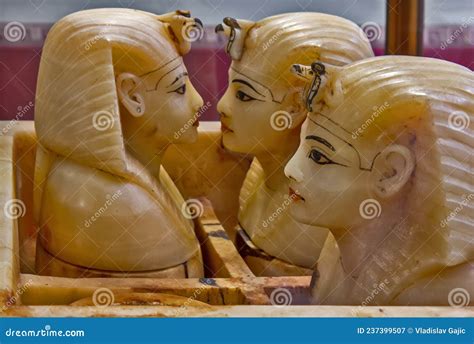 Cairo Egyptian Museum Tutankhamon Alabaster Canopic Box Editorial