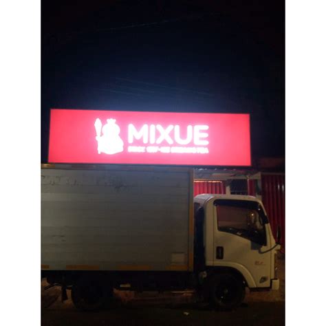 Jual Custom Neonbox Akrilik Lampu Toko Es Krim Mixue Berbagai Ukuran