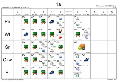 plan lekcji 2022 2023 zmiana ost od 10 10 PK 01 Dwujęzyczna Szkoła