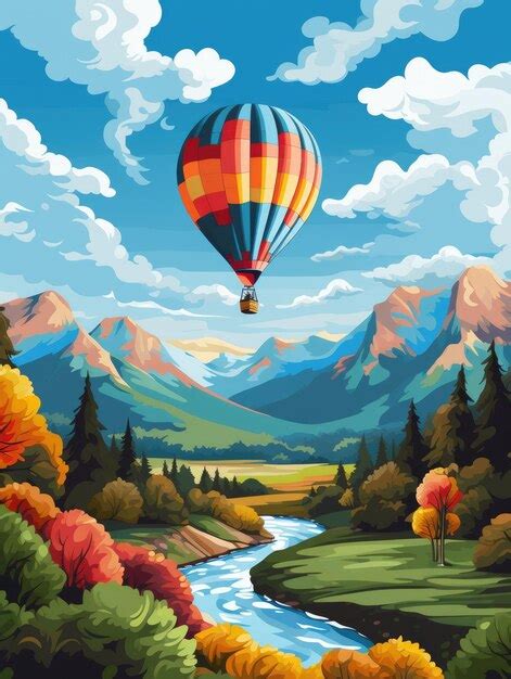 Premium AI Image A Vibrant Hot Air Balloon Festival With Colorful