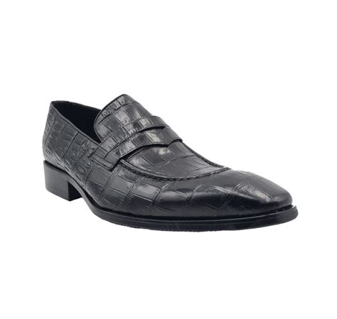 Carrucci Black Embossed Leather Mens Dress Shoes Design Menswear