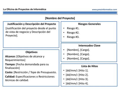 PMOInformatica Plantilla Acta De Proyecto 2 Laminas Ppt Descarga