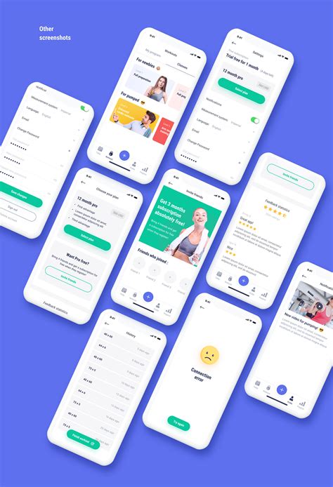 Workouts progress on Behance