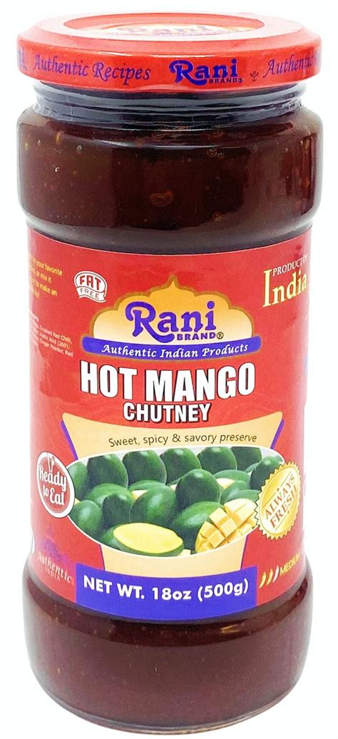 Rani Hot Mango Chutney Spicy Indian Preserve Oz Lbs G Glass Jar Ready To Eat Vegan