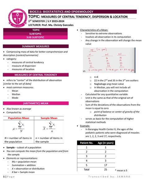 3 Measures Of Central Tendency Dispersion And Location Topic