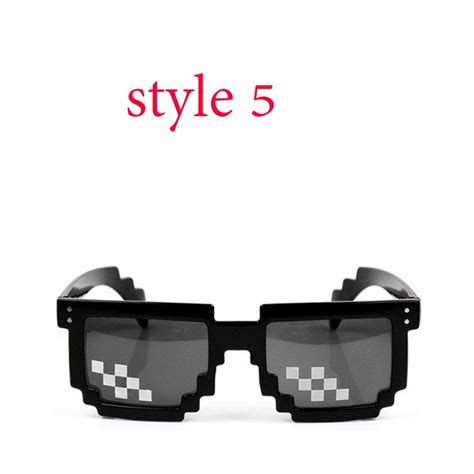 Thug Life Sunglasses Minecraft 8 Bit Pixelated Mosaic Gamer Photo Props