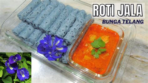 Roti Jala Tanpa Pewarna Tiruan Perahan Bunga Telang Sukatan