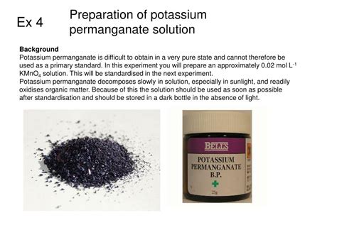 Ppt Preparation Of Potassium Permanganate Solution Powerpoint Presentation Id4176639