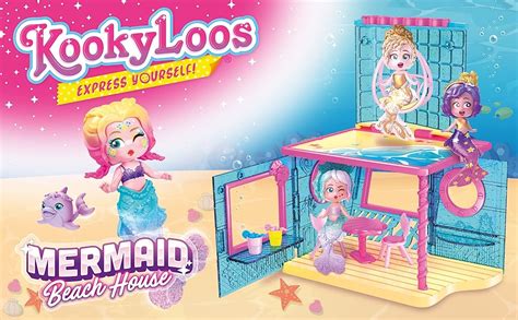 Amazones Kookyloos Mermaid Beach House Casa En La Playa Accesorios Muñeca Y Mascota