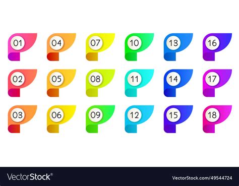 Bullet icons with numbers Royalty Free Vector Image