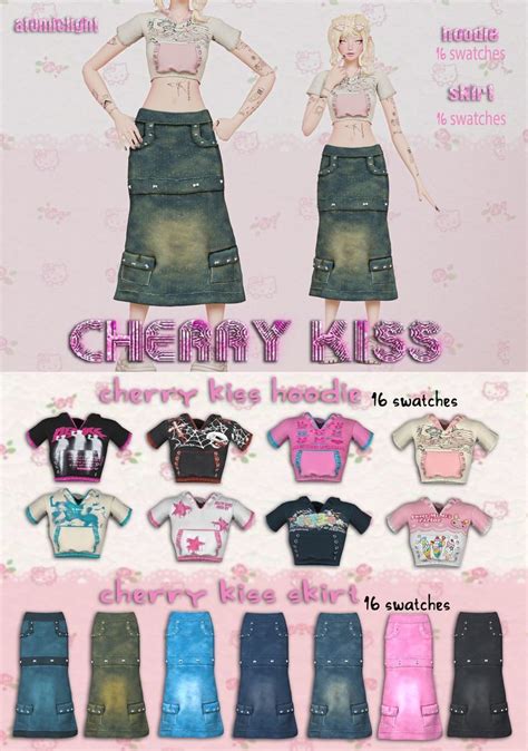 Cherry Kiss Set🍒 Atomiclight Sims 4 Clothing Sims Mods Sims 4