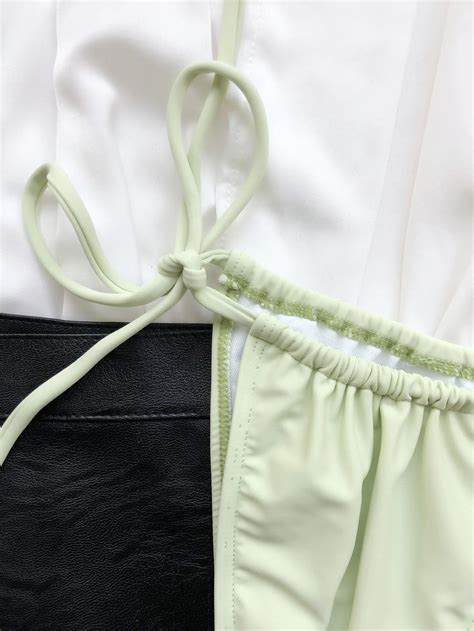 Bragas bikini con cordón lateral Verde Oliva