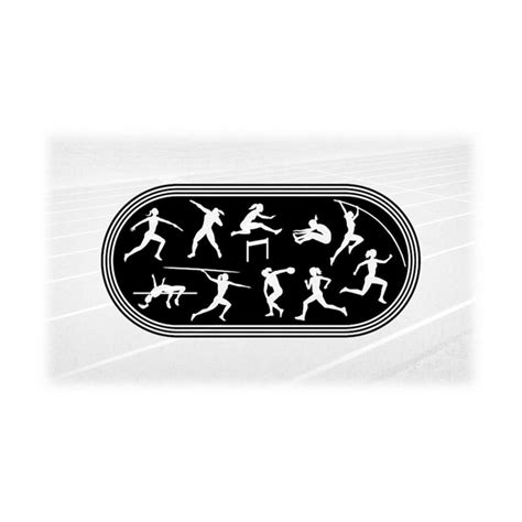 Sports Clipart: Black Running Track to Scale with Cutouts of - Inspire ...