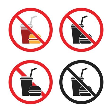 No Food And Drink Allowed Area Symbol Sign Vector Image