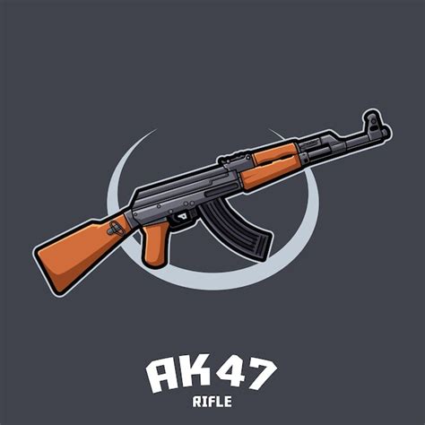 Premium Vector AK47 Rifle Vector Illsutration