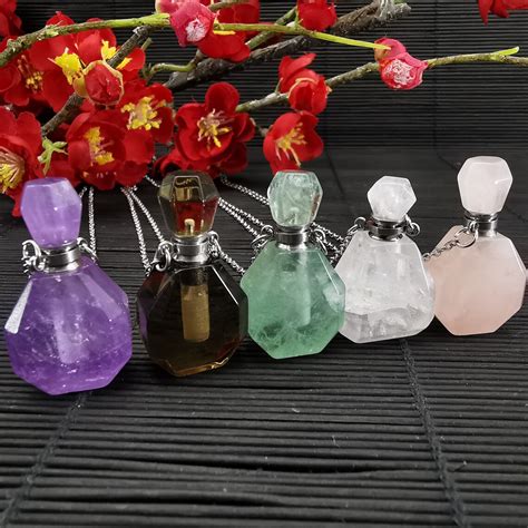 Natural Quartz Crystal Perfume Bottle Gemstone Perfume Etsy