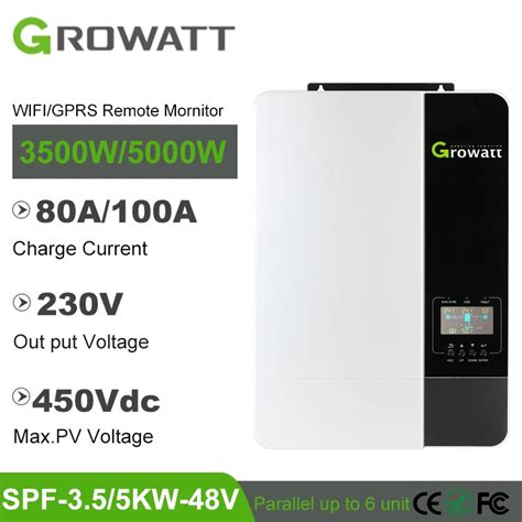 Growatt Hybrid Solar Inverter Kw V V Mppt A Pure Sine Wave Off