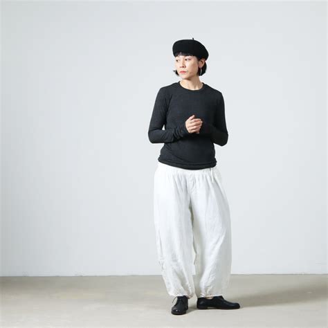 unfil アンフィル viscose silk jersey basic fit long sleeve Tee ビスコースシル