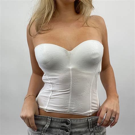 Galentines Day Drop Medium White Strapless Corset Top Remass