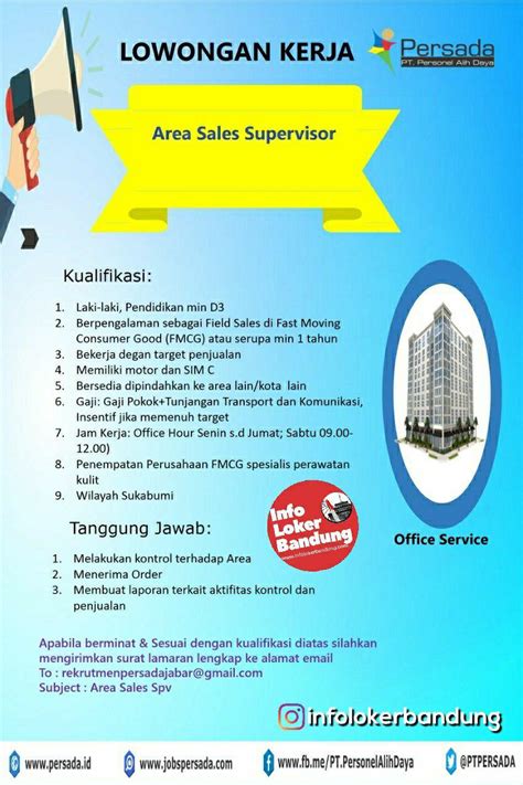 Lowongan Kerja Area Sales Supervisor Persada Jabar Februari Info