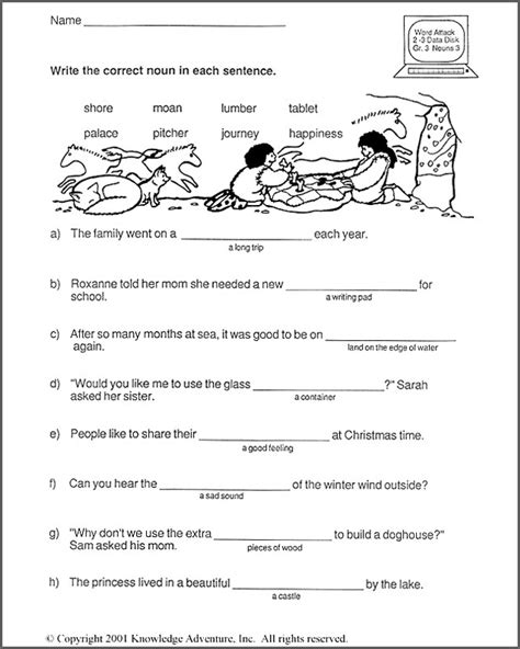 Rd Grade Noun Worksheets Printable Free Newfreeprintable Net