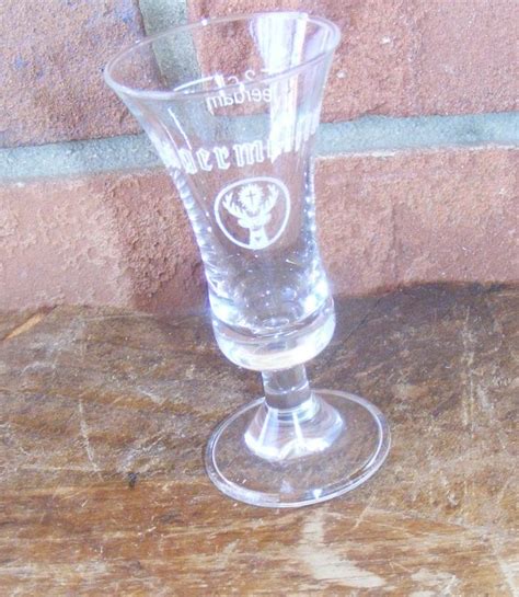 Jagermeister Clear Glass Fluted Stemmed Shot Glass Ebay