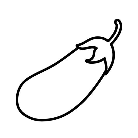 Black Line Eggplant Coloring Page Vegetable Vector Illustration Image ...