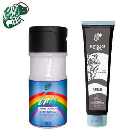 Creme Diluidor Arco Iris 150ml Matizador Cinza Coala 150ml Kamaleão