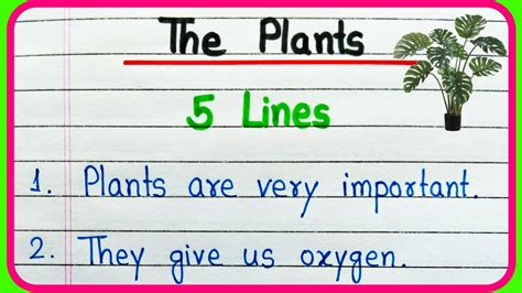 5 Lines On Plants Essay In English Short Essay On Plants About