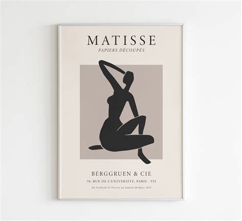 Matisse Print Henri Matisse Nude Woman Black Neutral Cut Etsy