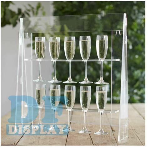 New Arrival Display Rack Acrylic Champagne Glass Wall Holder For