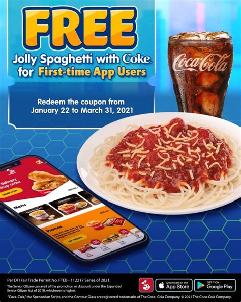 Jollibee Free Jolly Spaghetti With Coke Promo Manila On Sale